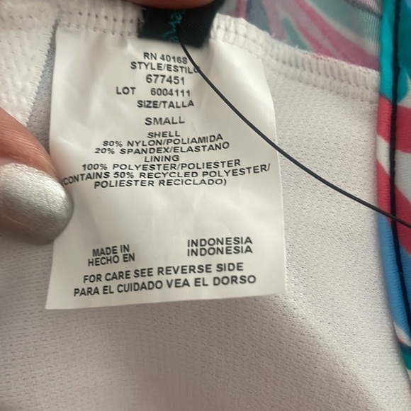 Aqua Green Swimsuit V-Neck Swimwear Tummy Control UPF 50+ Swimwear New Size Sm - Picture 3 of 8